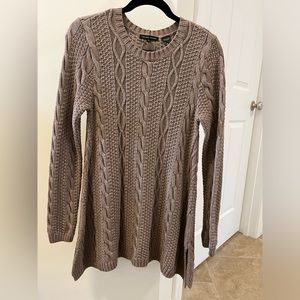 100% cotton A-line cable sweater.  Size S
